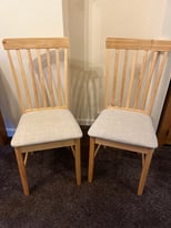 Pine Wooden Dinning Chairs (Pair)