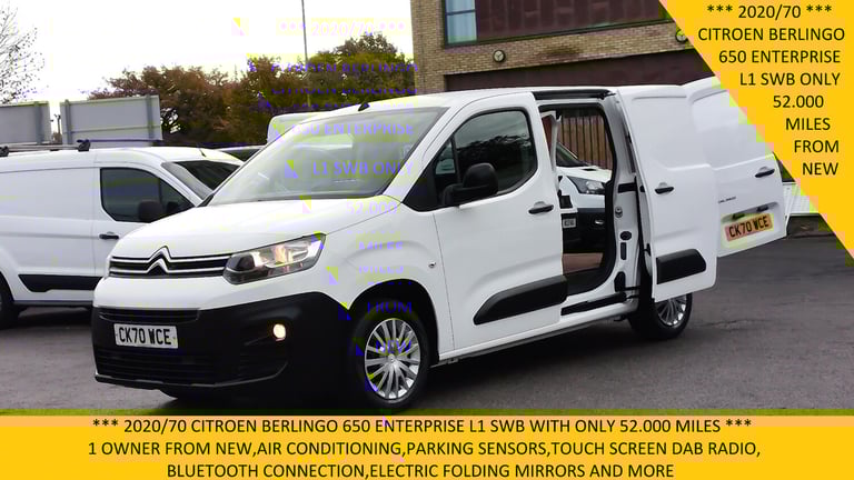 2020 Citroen Berlingo 650 ENTERPRISE M BLUEHDI WITH ONLY 52.000 MILES,AIR CONDITIONING,ELECTRIC P...