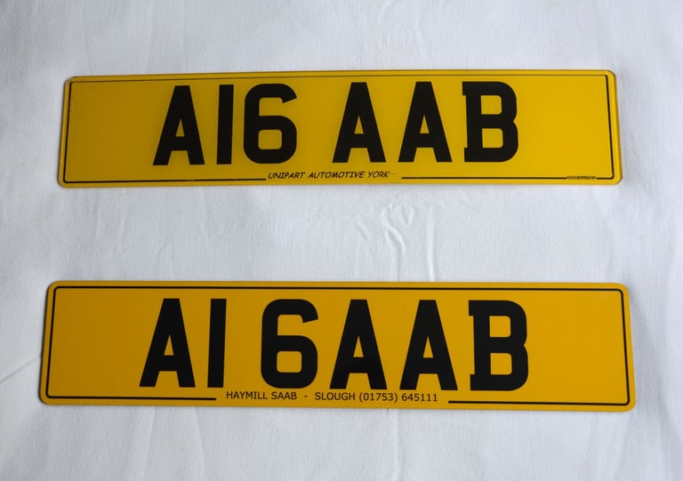 PRIVATE NUMBER PLATE:  A16 AAB. SUPERB REGISTRATION FOR SAAB POST-1983. 900, 9000, A1 SAAB