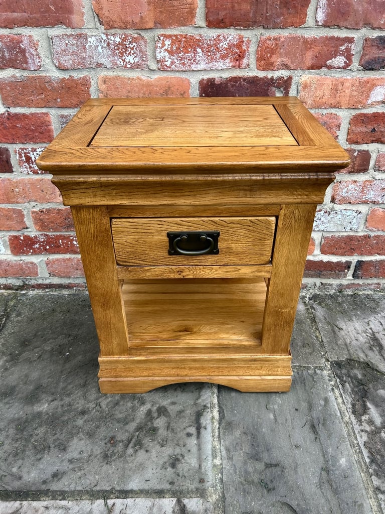 Rustic Solid Oak Side Table - Excellent Condition 
