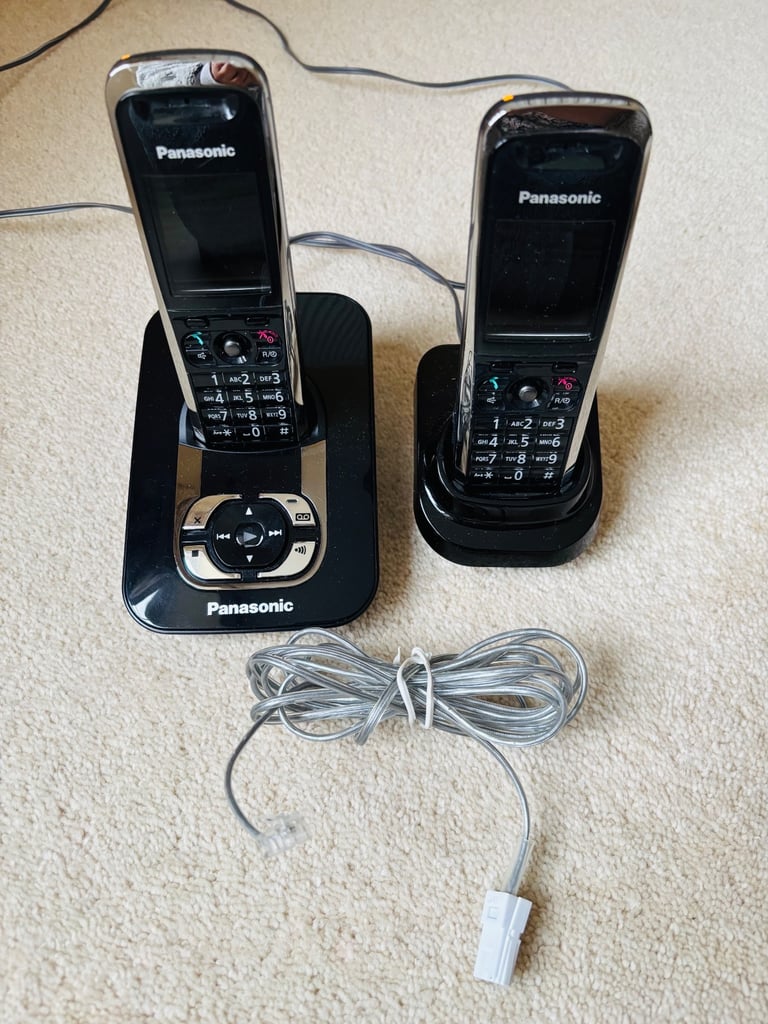 image for Panasonic Twin Cordless Phone with Answering Machine & SMS Text