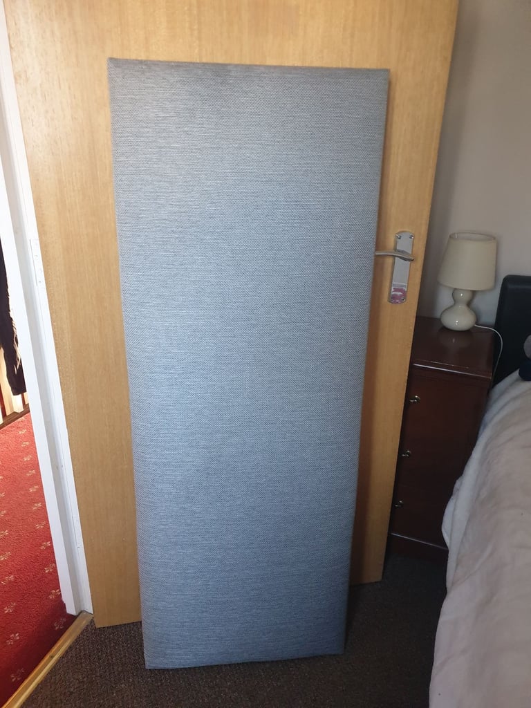 image for Double headboard grey  padded 