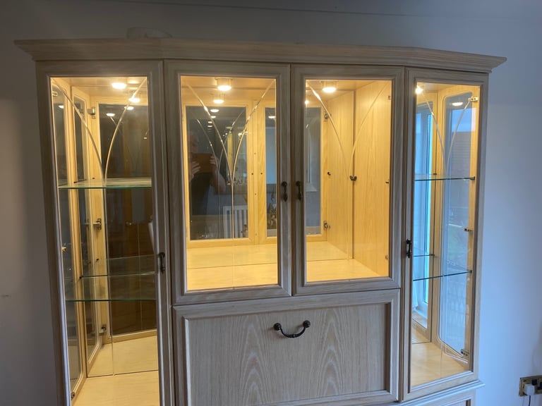 image for G Plan Lime Oak Display Cabinet 