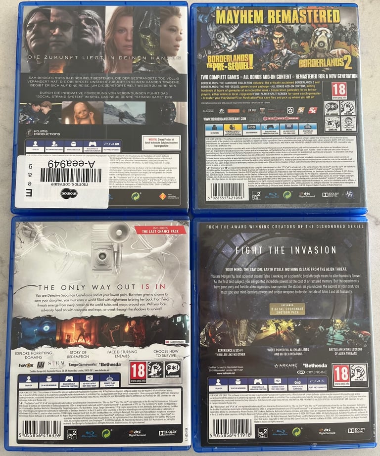 PS4 bundle - Prey, Death Stranding, The Evil Within 2 and Borderlands 1&2