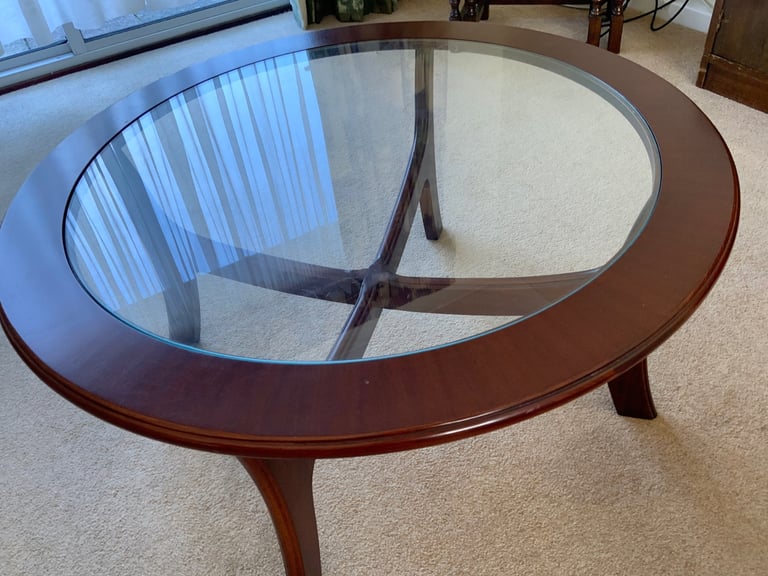 image for Dark wood and glass coffee table