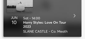 2X HARRY STYLES tickets Slane Castle Co Meath