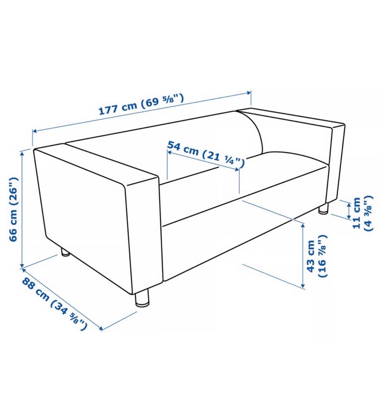 IKEA Klippan 2-Seater Sofa + Black Coffee Table