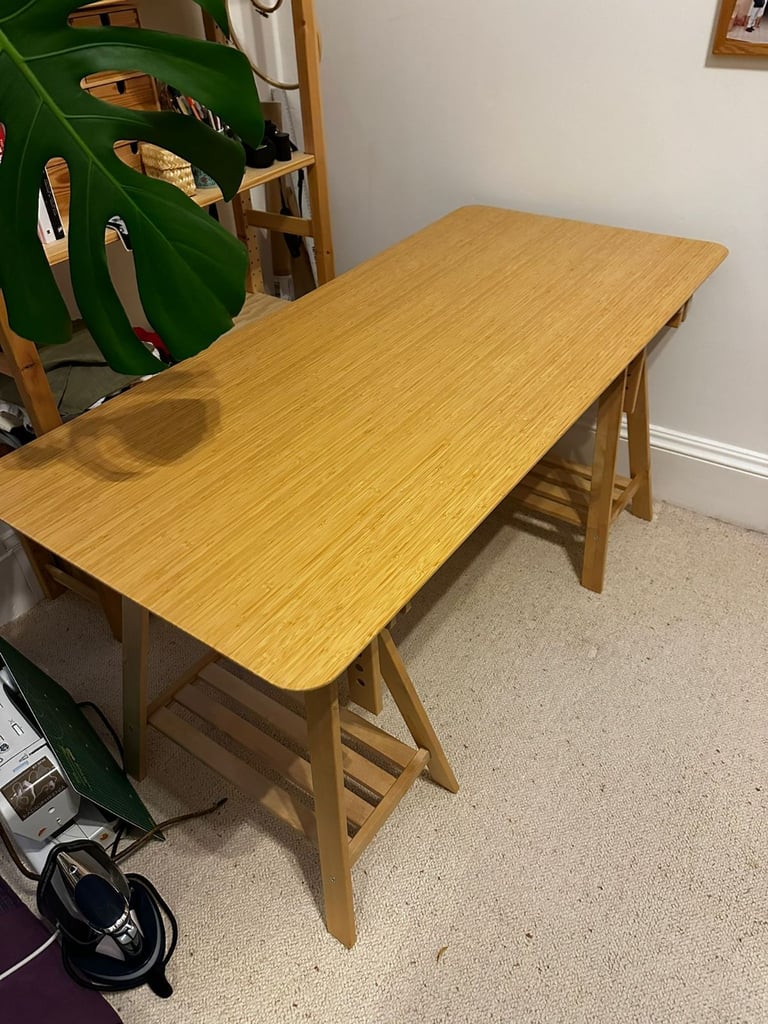 image for IKEA trestles and bamboo table top (no particle board)