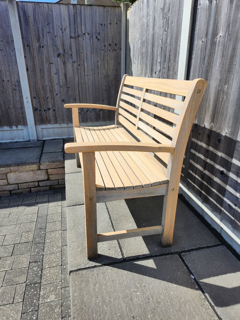 Solid oak garden bench
