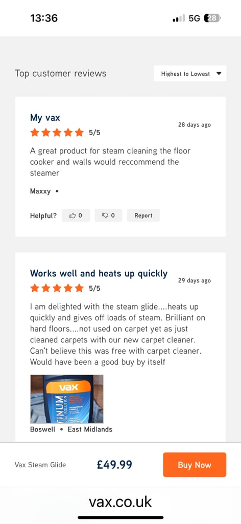 Vax SteamGlide Steam Cleaner