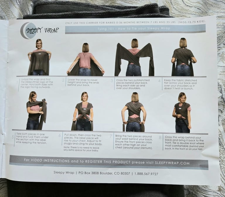 Sleepy Wrap Baby Carrier – New with Manual