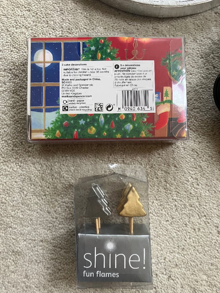 Baking: Cake Board/Christmas Tree Cake Baking Tin/Cake Decorations/Candles