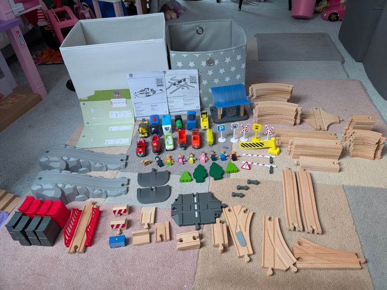 image for 100+ piece Wooden Train Set