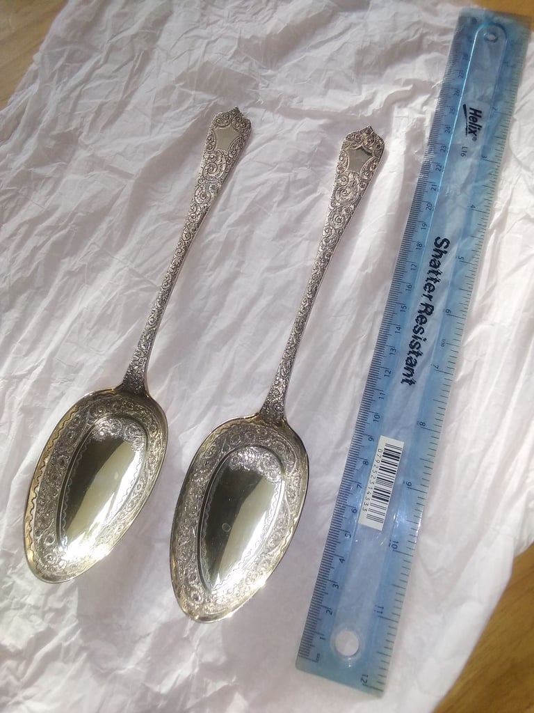 Silver plated serving spoons