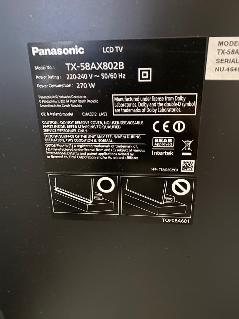 Panasonic viera 58 inch led smart tv 