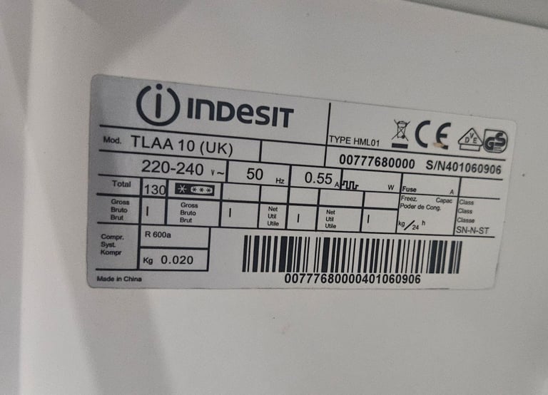 Indesit A+ Class under counter fridge, model TLAA 10(UK), 2x Available