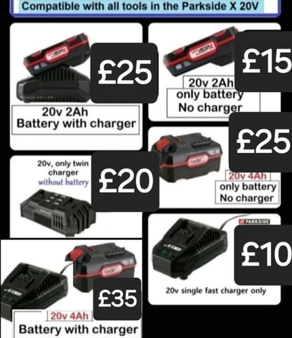 Parkside 20v 4ah battery and charger shop