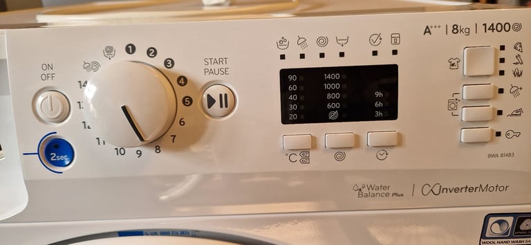 Washing machine Indesit Push&Go 8kg 1400rpm, like NEW