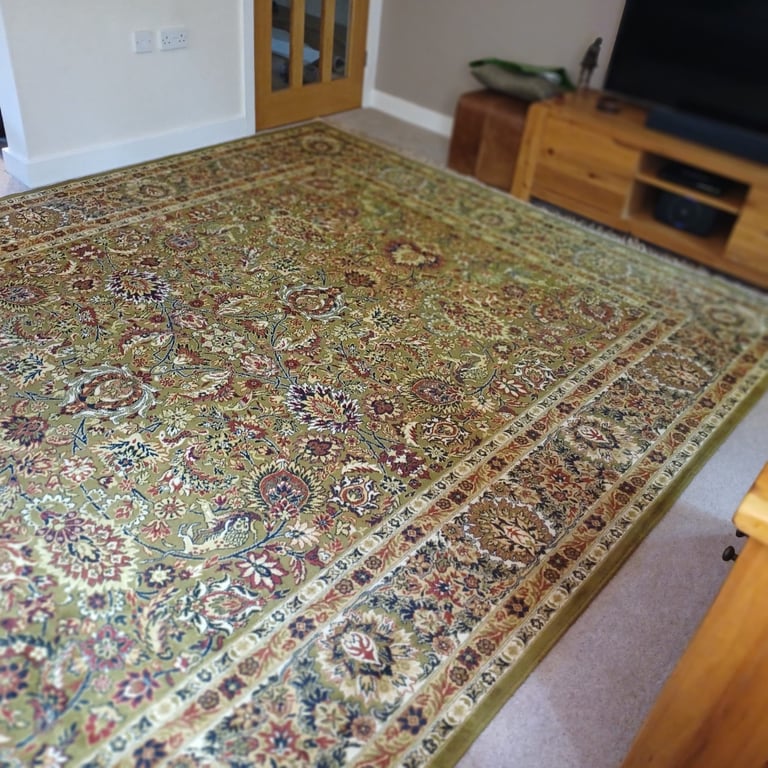 Label on back PRADO ORIENT KESHAN SUPER Pure Wool Rug
