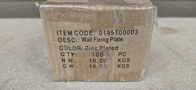 100x Zinc-Plated Wall Fix L Brackets 230×60×40mm – Heavy-Duty, bulk set (100pcs, 18 Boxes)