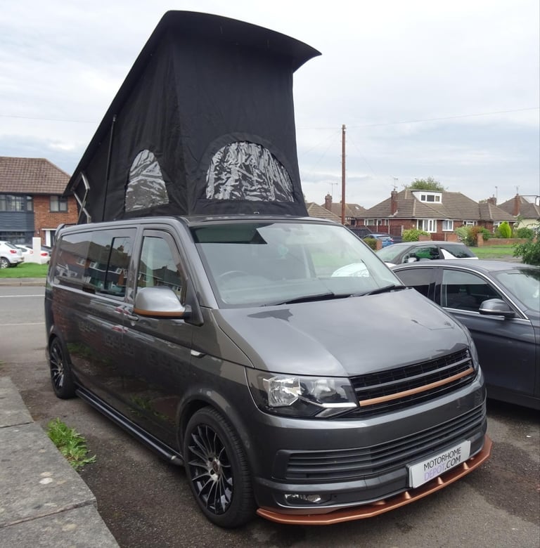 VW T6 T32 2016 LWB 6 Seat Belts Pop Top 4 Berth Camper Van For Sale