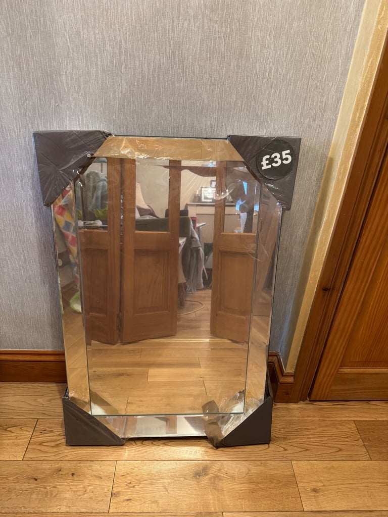 Dunelm angled frame mirror x2 - silver glass - can also be sold separately 