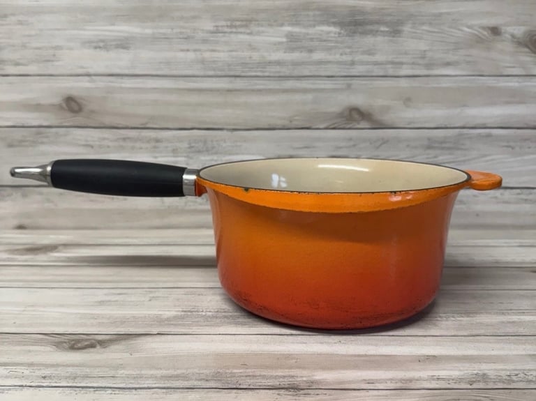 image for Le Creuset Volcanic Orange Cast Iron Enamel Saucepan Large 20cm No Lid