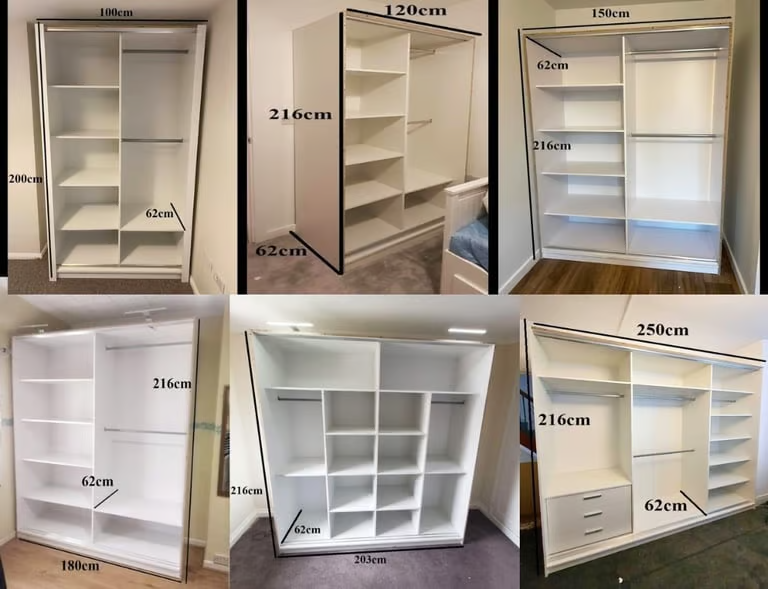 Brand New 2 or 3 Doors Sliding Wardrobe with Mirrors & Drawers - Assembly available Fast Delivery