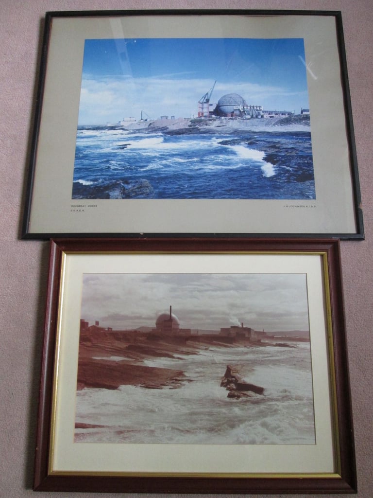UKAEA Dounreay PFR DFR 2 x framed photo prints nuclear fast reactor Caithness