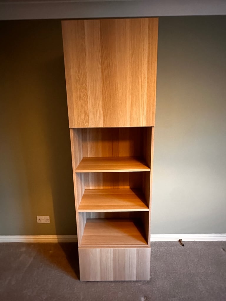 image for John Lewis Oak-Effect Furniture Set – Tall Unit, TV Stand, Side Cabinets & Wall Shelves