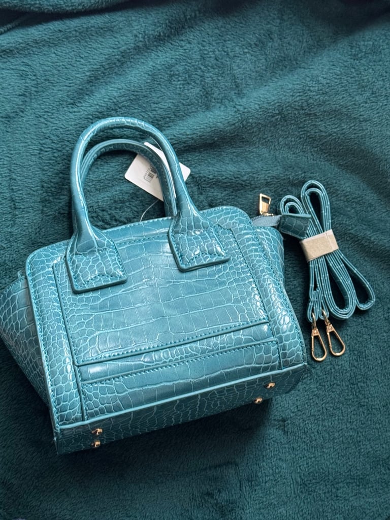 Blue leather Tote bag 