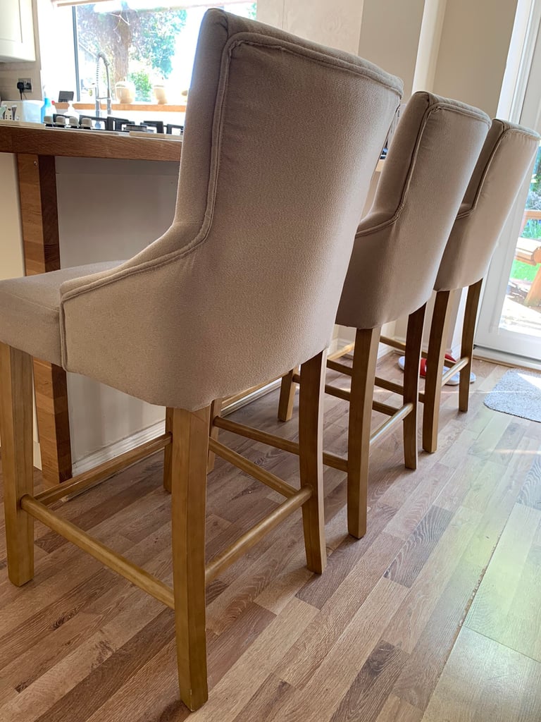 3 fabric bar stools 