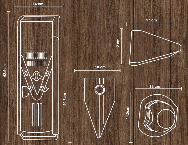 V Slicer Mandolin, 6 in 1 V Blade Vegetable Cutter And Shredder. Professional Mandoline for Chef.