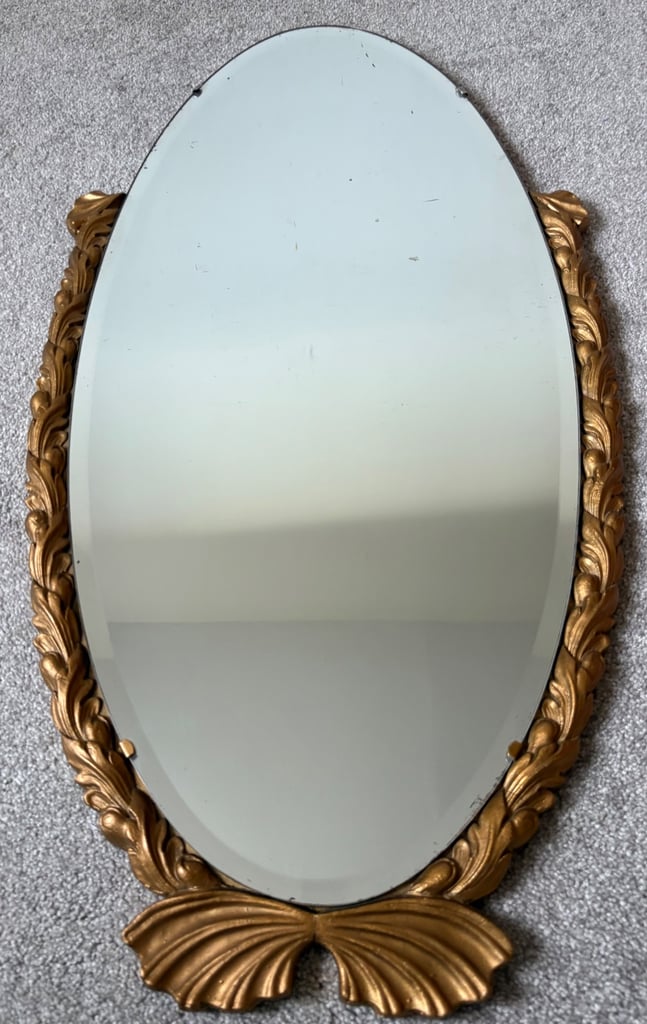 Large, Vintage, ornate, oval mirror