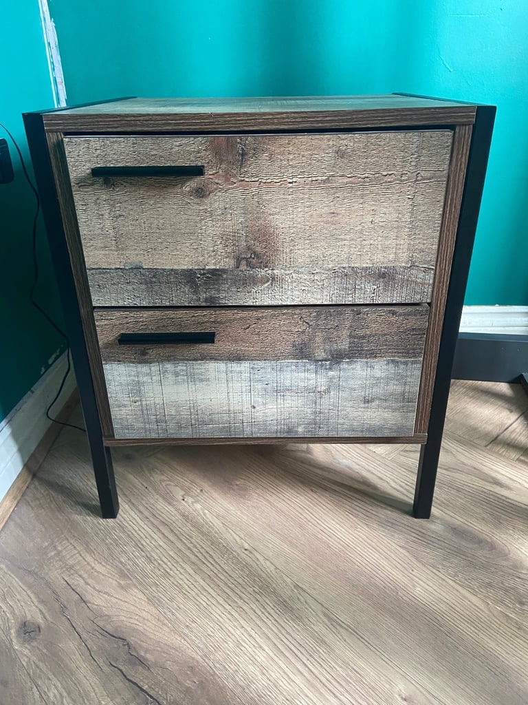 Industrial style bedside cabinet 