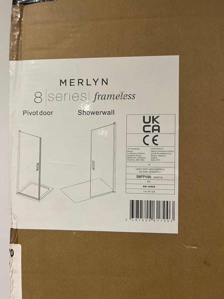 Merlyn 8 Series Frameless Pivot Shower Door 900mm Chrome | RRP £1147 | New