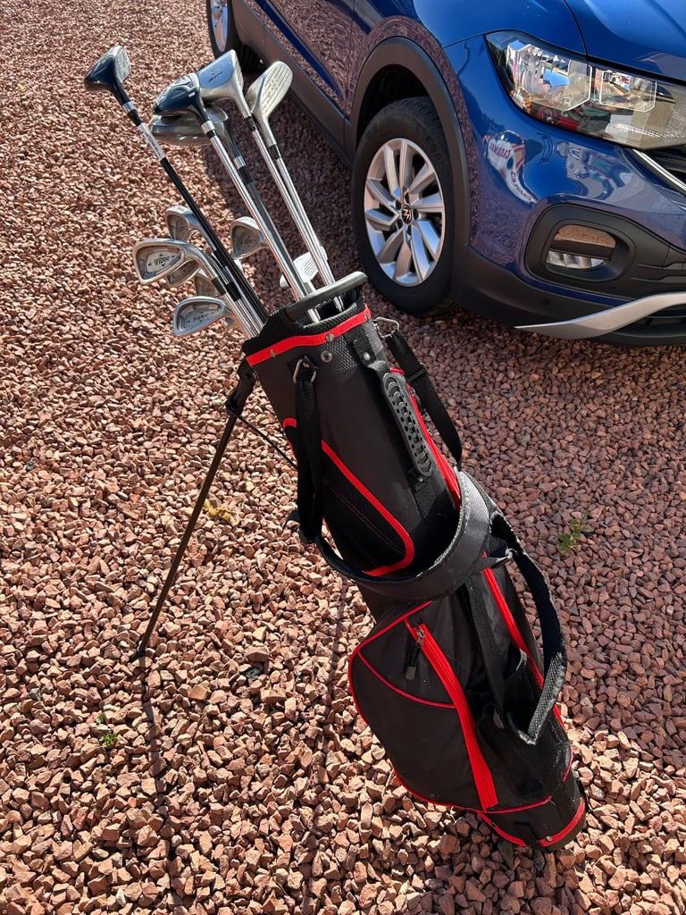 image for Golf clubs and bag with balls and gloves