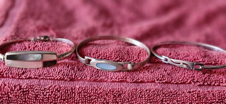 10 silver bangles bracelets 