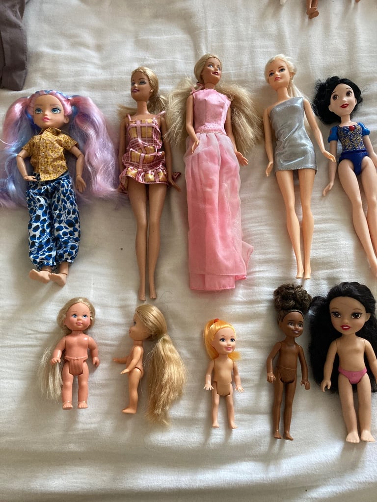 10 x various dolls including Barbie Chelsea doll and Disney princess doll