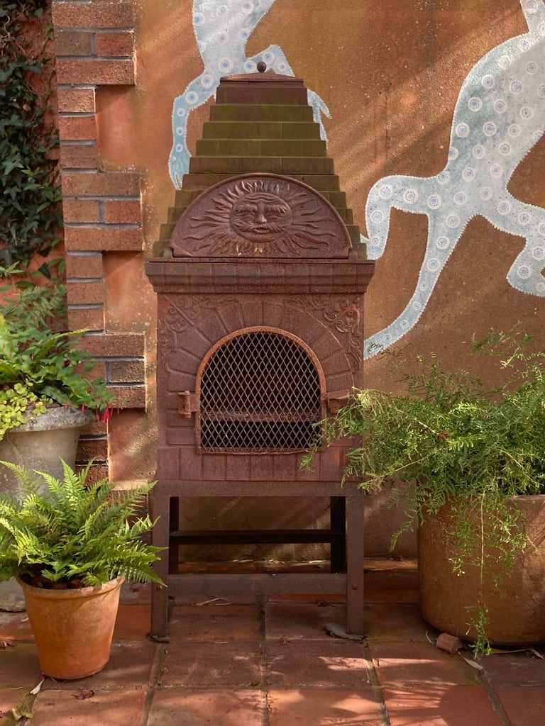 Outdoor garden chiminea