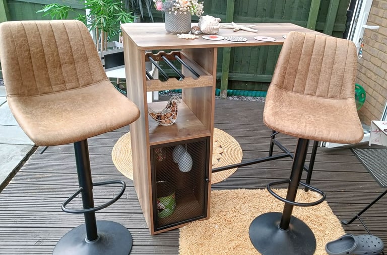 image for Bar dinner table 2 chairs 