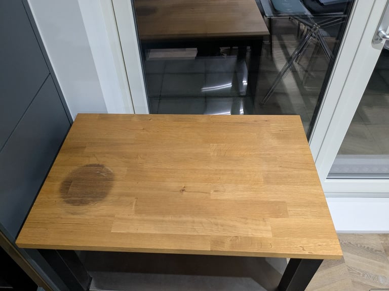 STENSTORP kitchen trolley 79x51x90 black-brown/oak