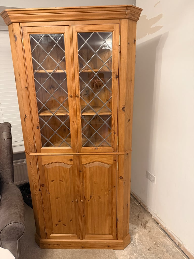 image for Solid Pine Corner Cabinet