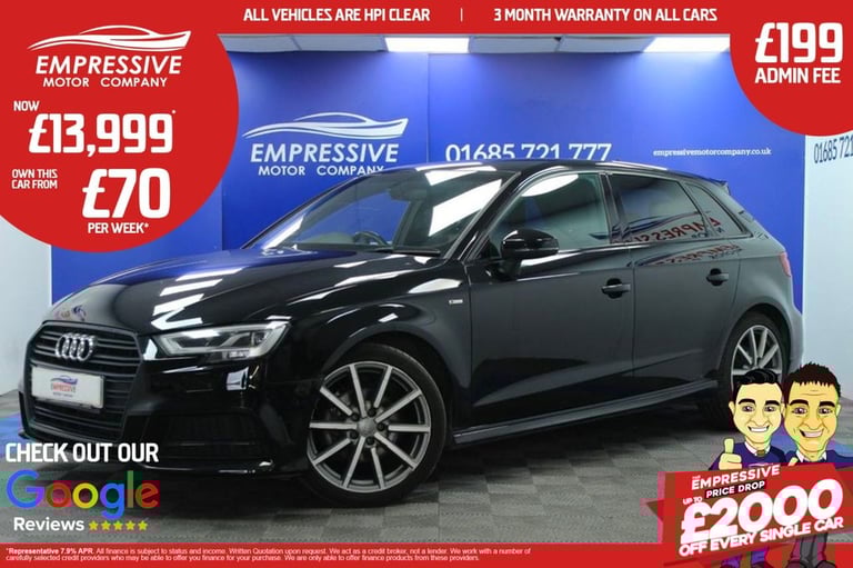 2018 11 AUDI A3 1.0 TFSI 30 BLACK EDITION SPORTBACK 5DR PETROL MANUAL EURO 6 (S/