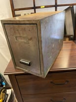 Industrial style filing cabinets, storage, bedside tables.