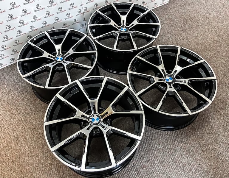 GENUINE 20" BMW 8 SERIES ALLOY WHEELS - 5x112- GLOSS BLACK/DIAMOND CUT