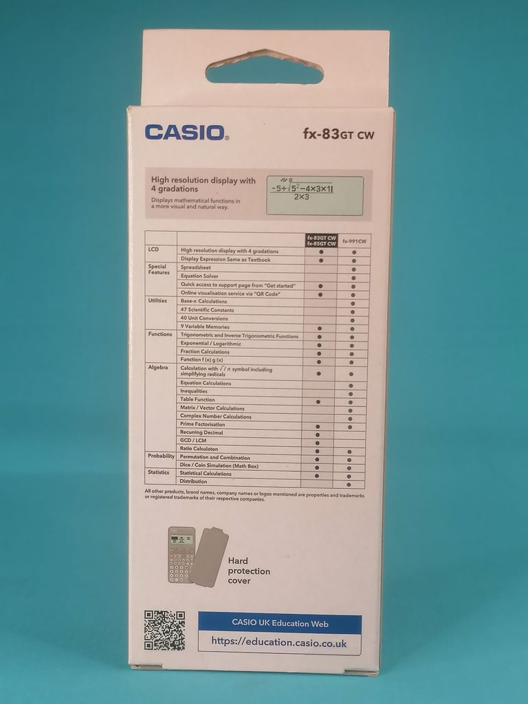 Brand new Casio FX-83GTCW / FX-83GTX Scientific Calculator Grey. 