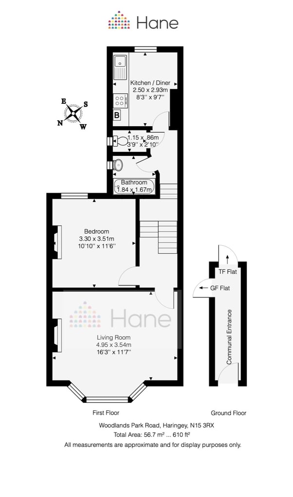 Hane Estate Agents offer a stylish, newly refurbished one-bedroom flat on the first floor. 