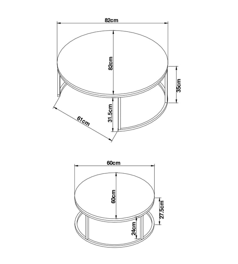 Next Bronx Round coffee Table Nest