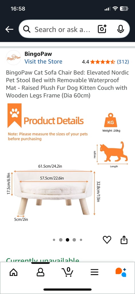 Cat sofa bed